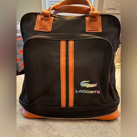 Vintage rare Lacoste messenger laptop bag with wheels - Picture 1 of 9